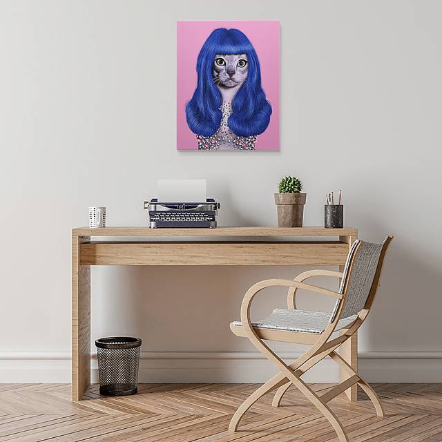 Kids Purrfect Style Blue Wall Art - Thumbnail - Image 5