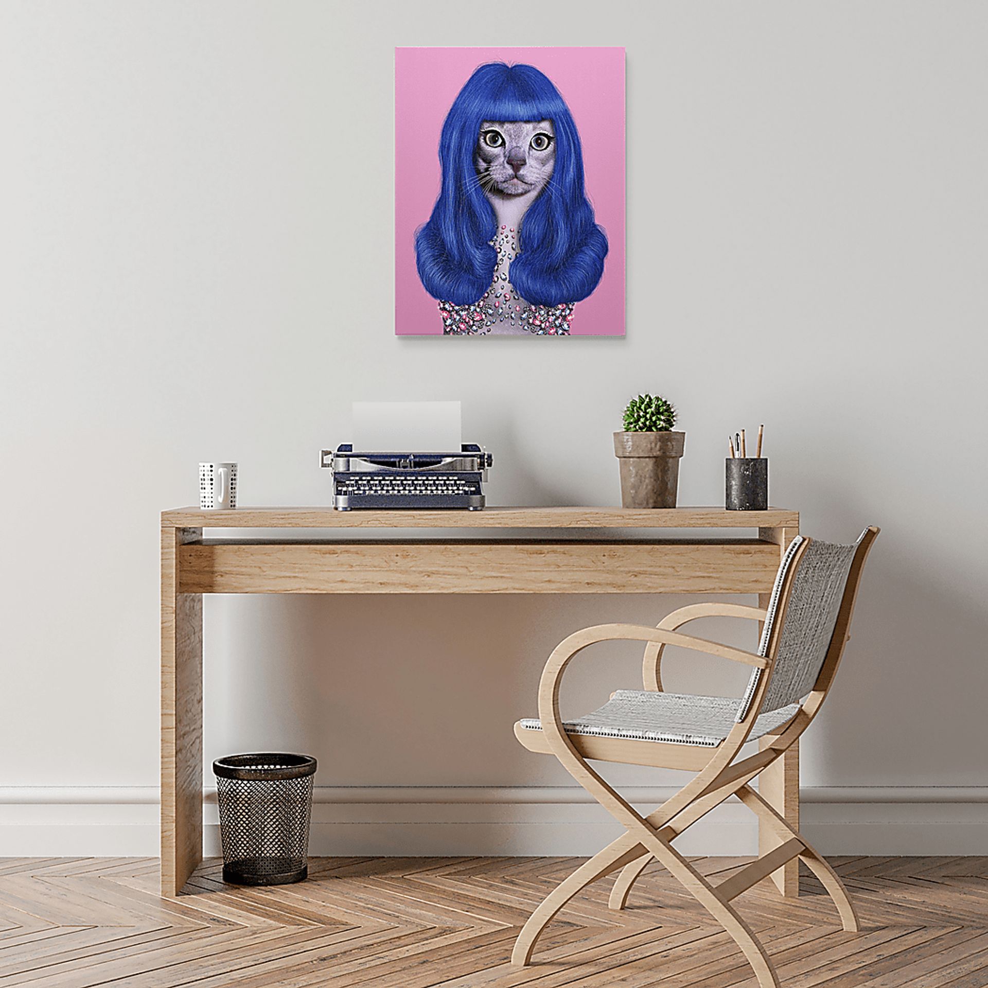 Kids Purrfect Style Blue Wall Art - Image 5