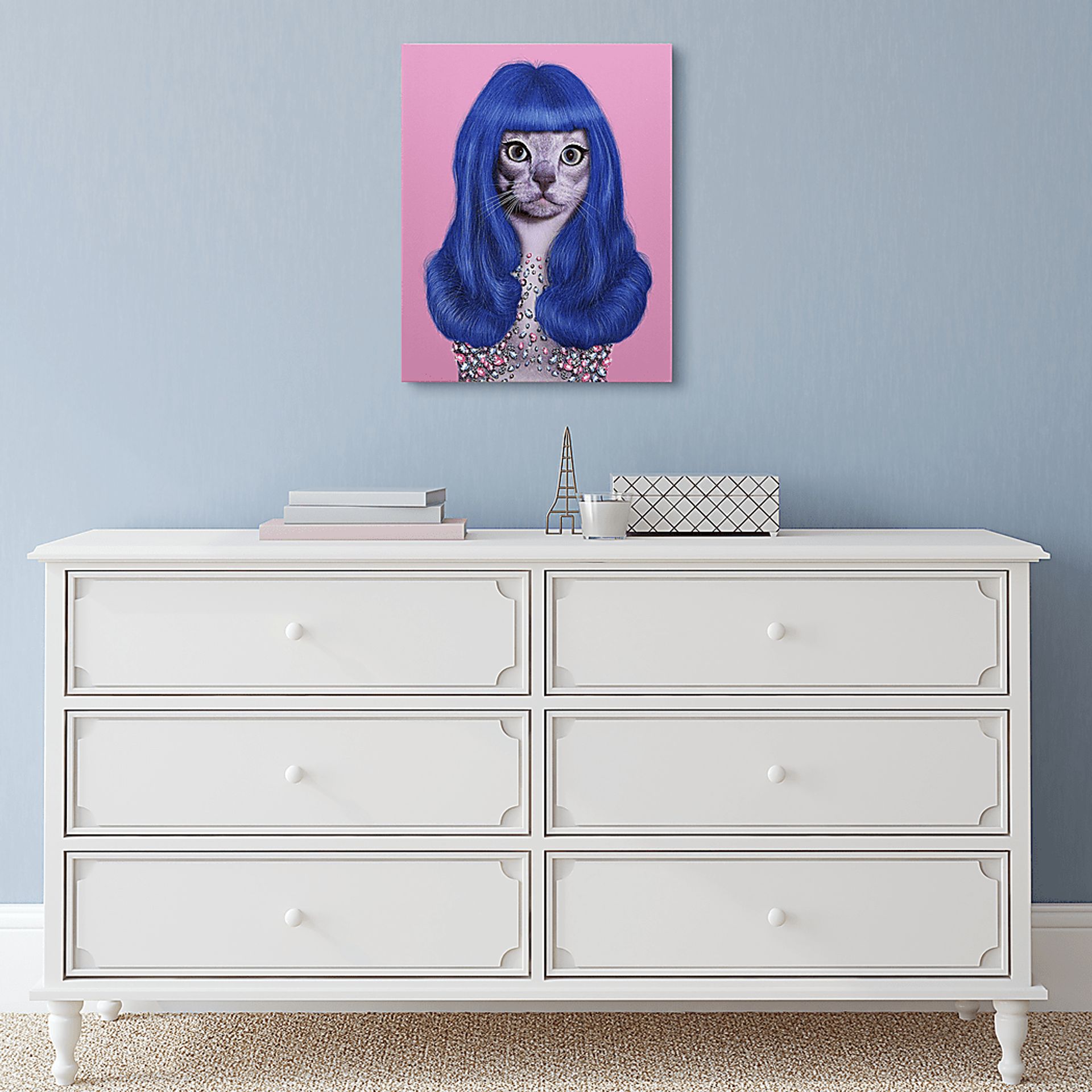 Kids Purrfect Style Blue Wall Art - Image 6