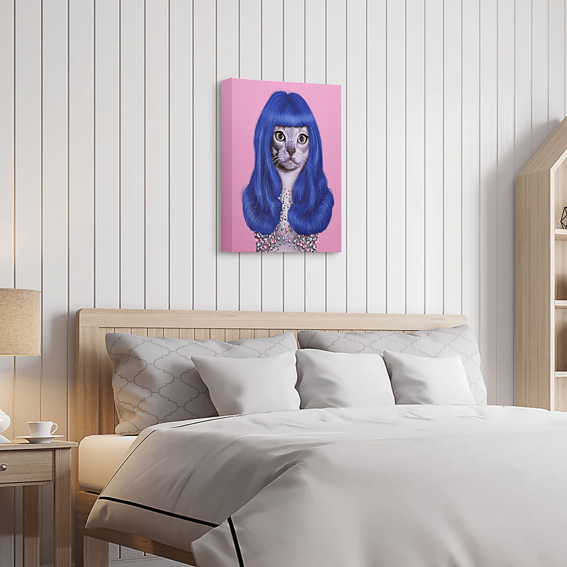 Kids Purrfect Style Blue Wall Art - Image 7