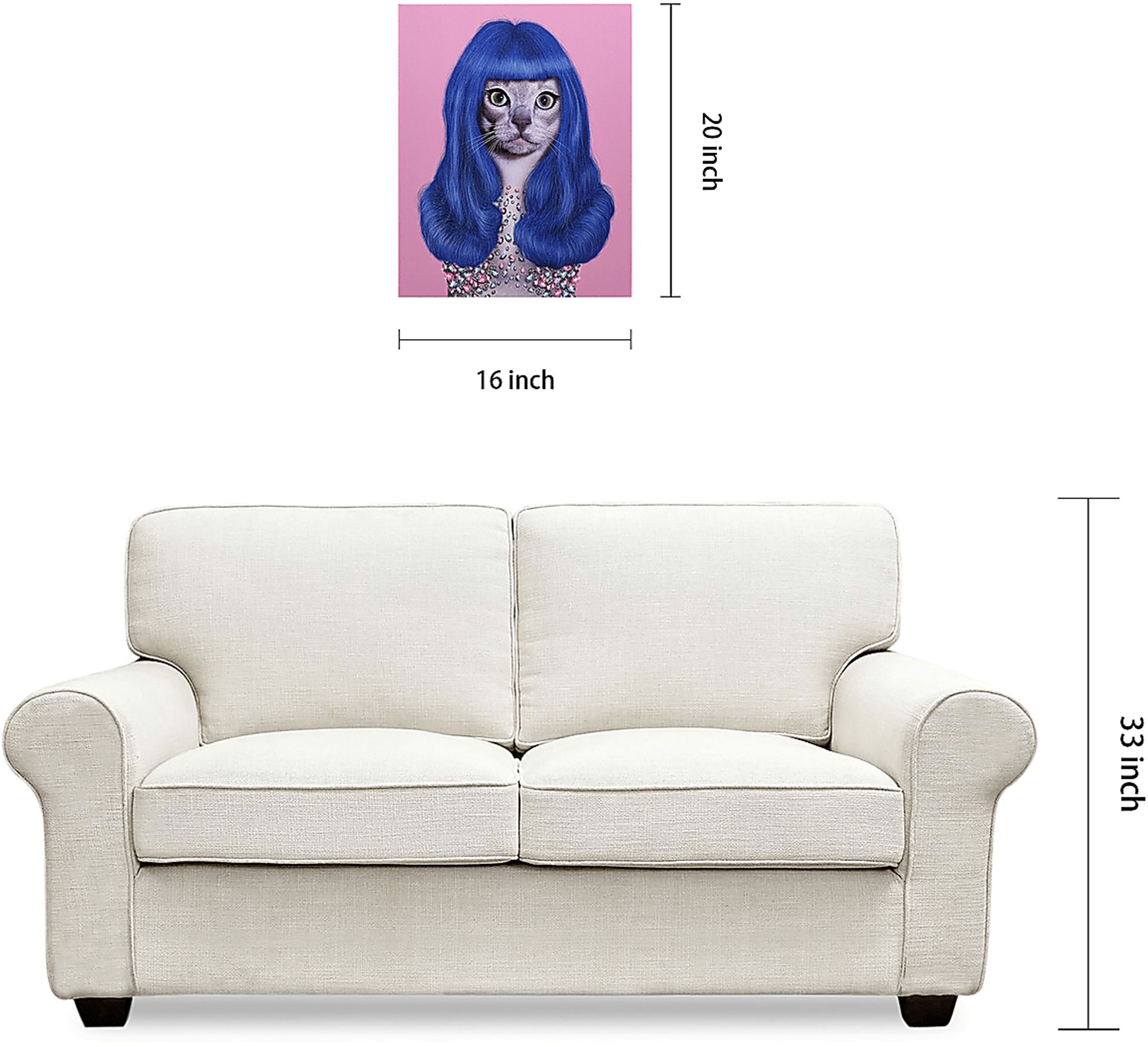 Kids Purrfect Style Blue Wall Art - Image 9