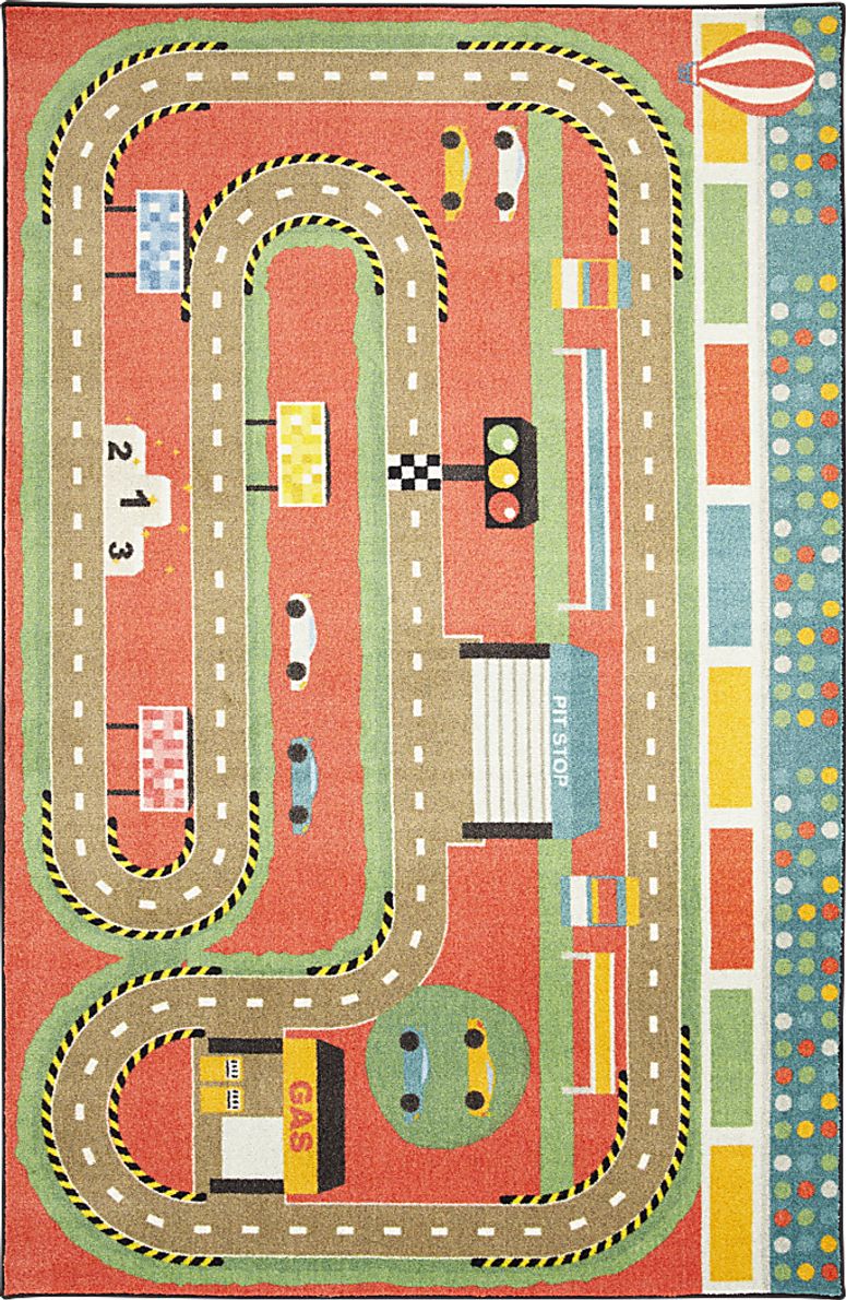 Kids Race Pace Red 3' x 5' Rug
