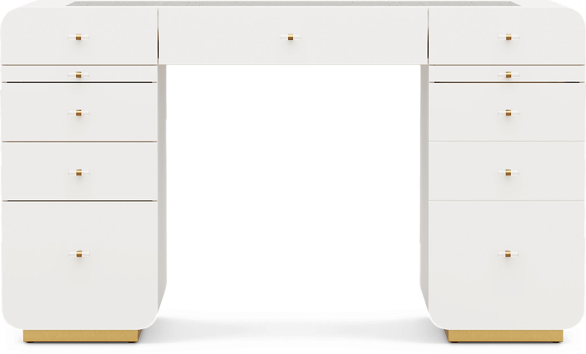 Kids Radiance White Double Pedestal Vanity Desk - Image 2