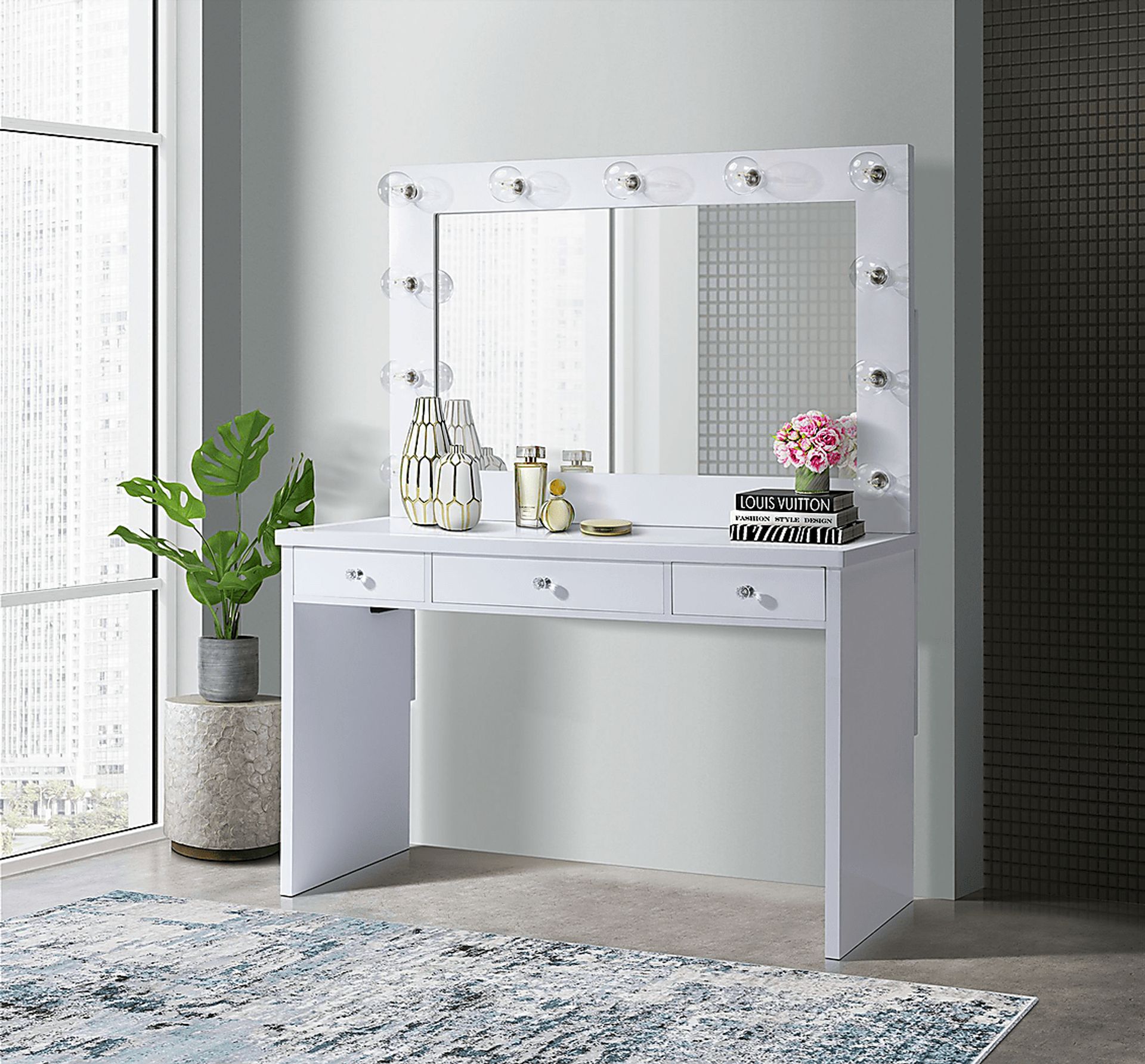 Kids Radiance White Vanity and Mirror Set - Image 2