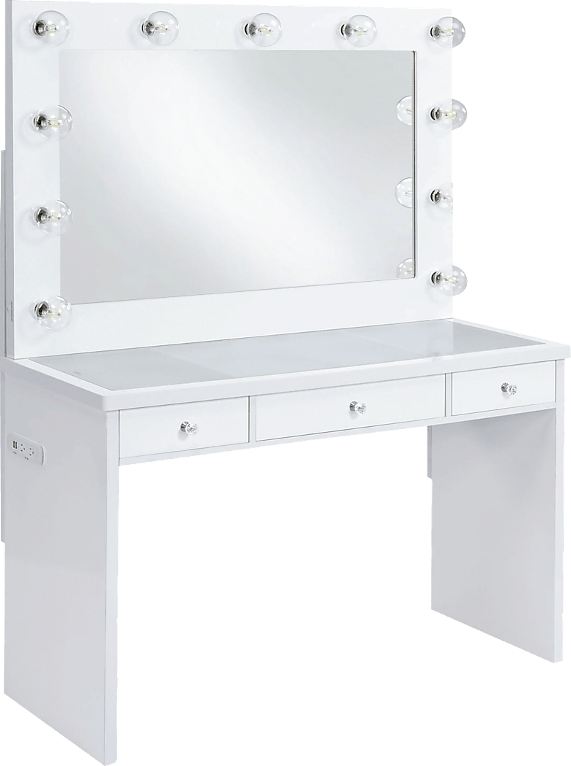 Kids Radiance White Vanity and Mirror Set - Image 1