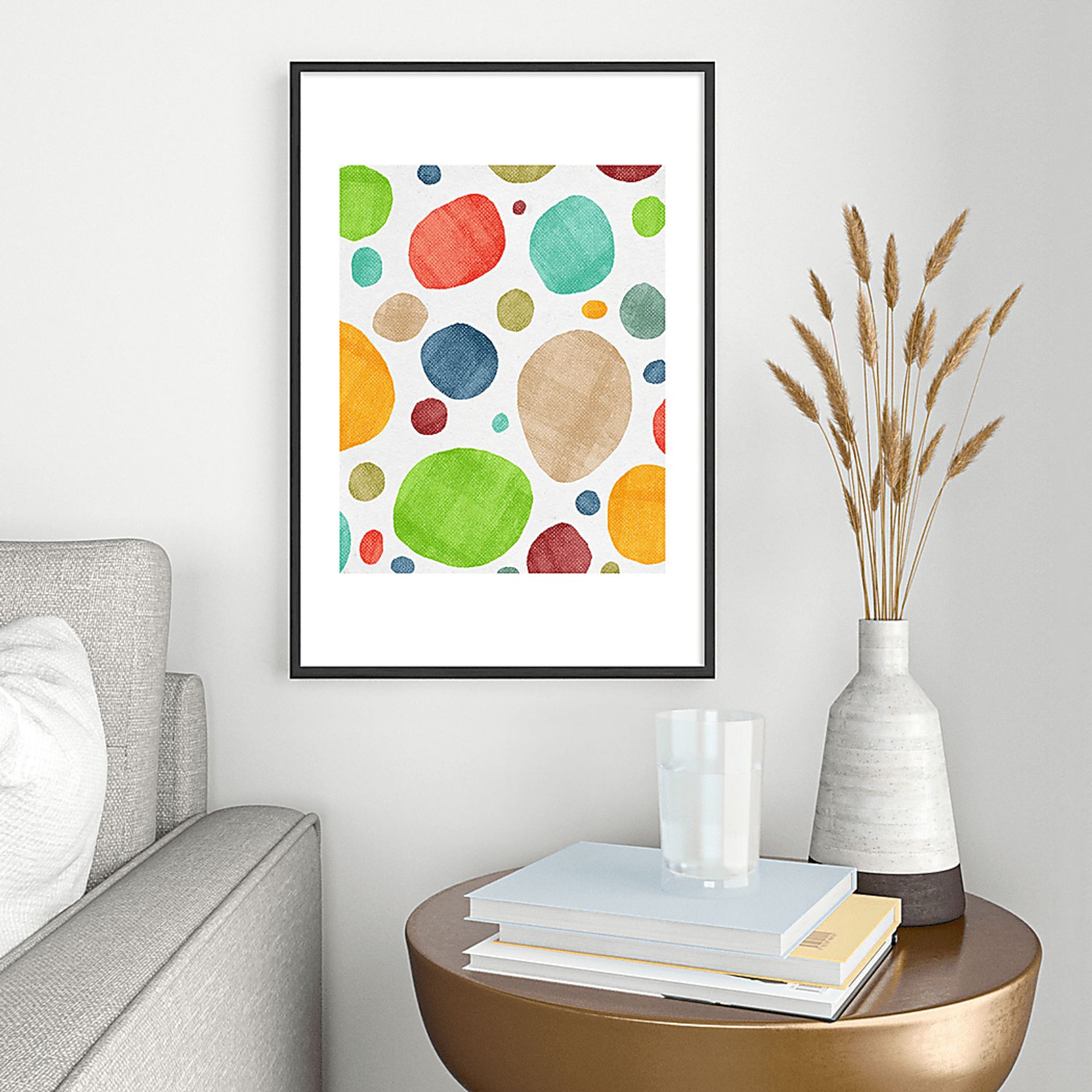 Kids Rainbow Bursts White Metal Framed Print - Image 2
