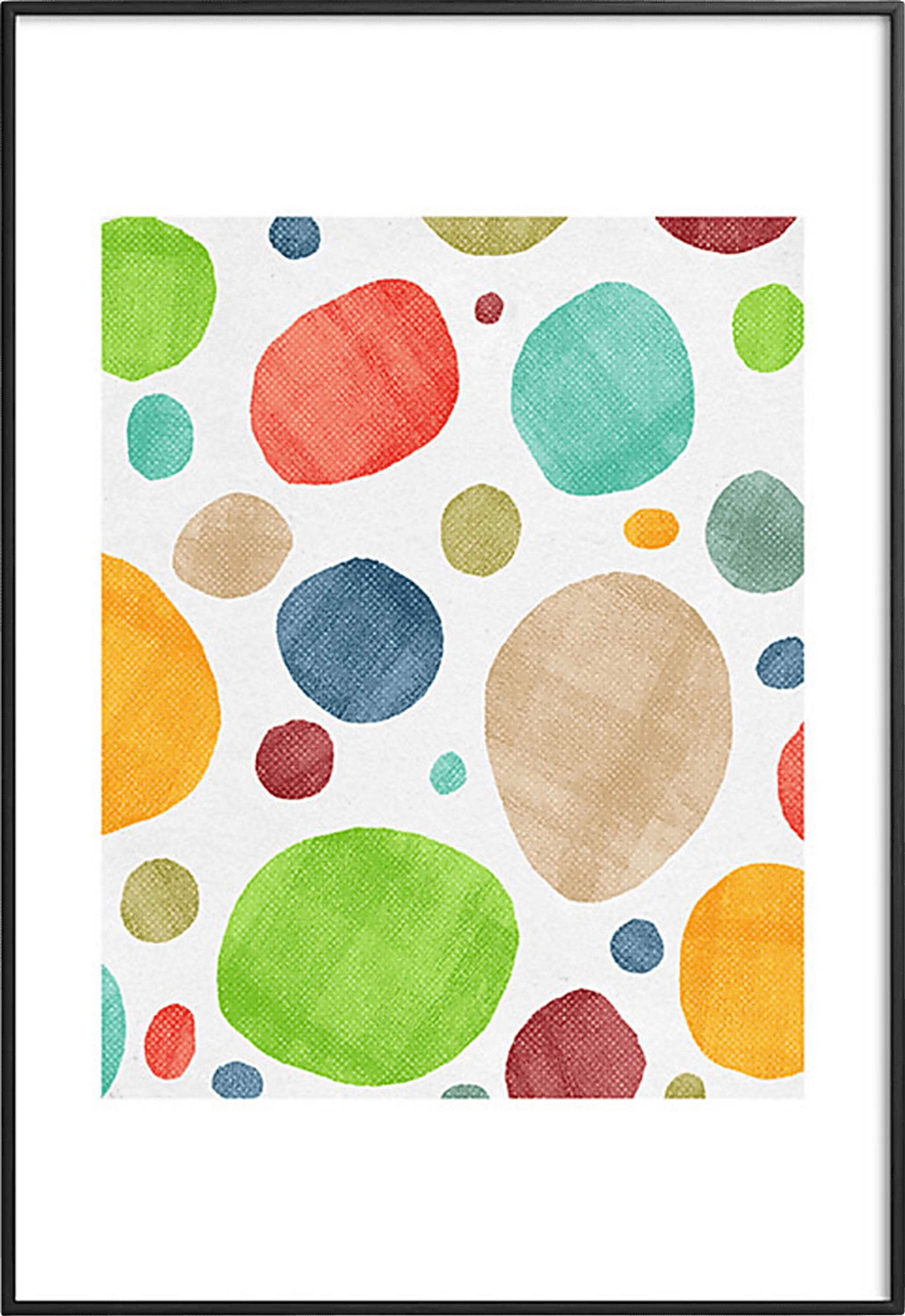 Kids Rainbow Bursts White Metal Framed Print - Image 1