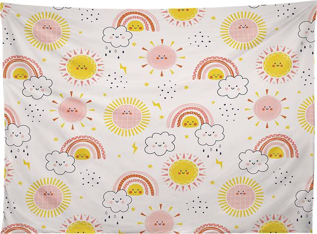 Kids Rainbow Cuties White Tapestry - Thumbnail - Image 1