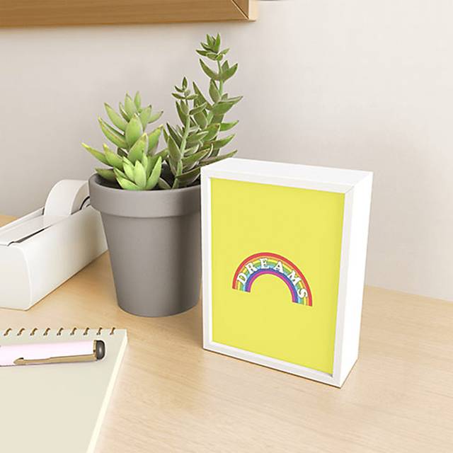 Kids Rainbow Dreams Yellow Mini Framed Artwork - Thumbnail - Image 2