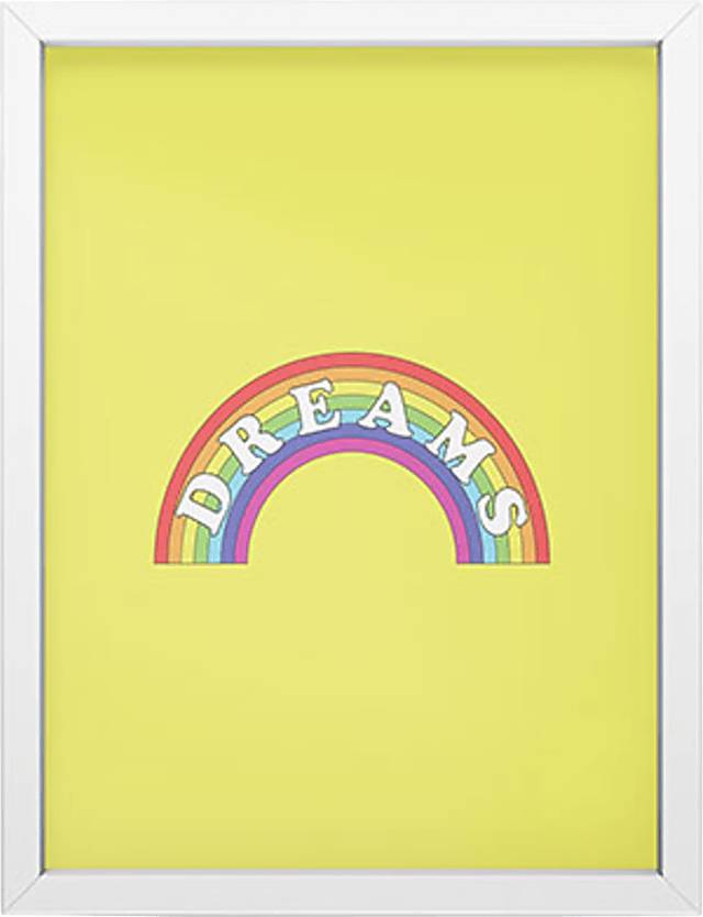 Kids Rainbow Dreams Yellow Mini Framed Artwork - Thumbnail - Image 1