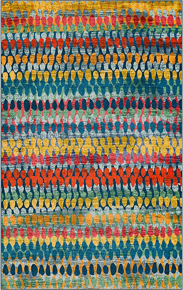 Kids Rainbow Drops Pink 8' x 10' Rug - Thumbnail - Image 1