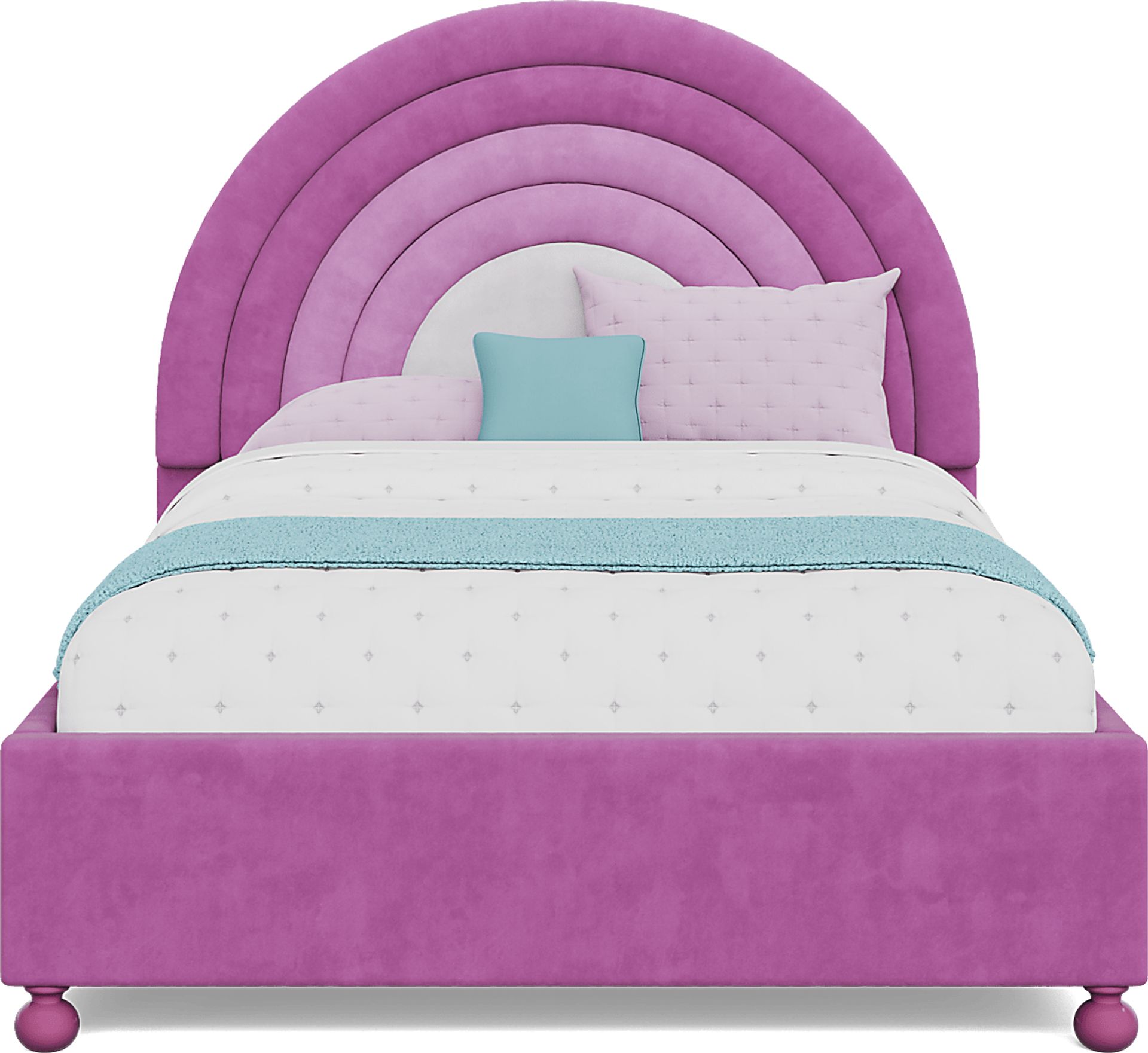 Kids Rainbow Joy Pink Full Upholstered Bed - Image 2