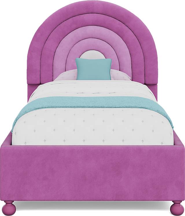 Kids Rainbow Joy Pink Twin Upholstered Bed - Thumbnail - Image 2