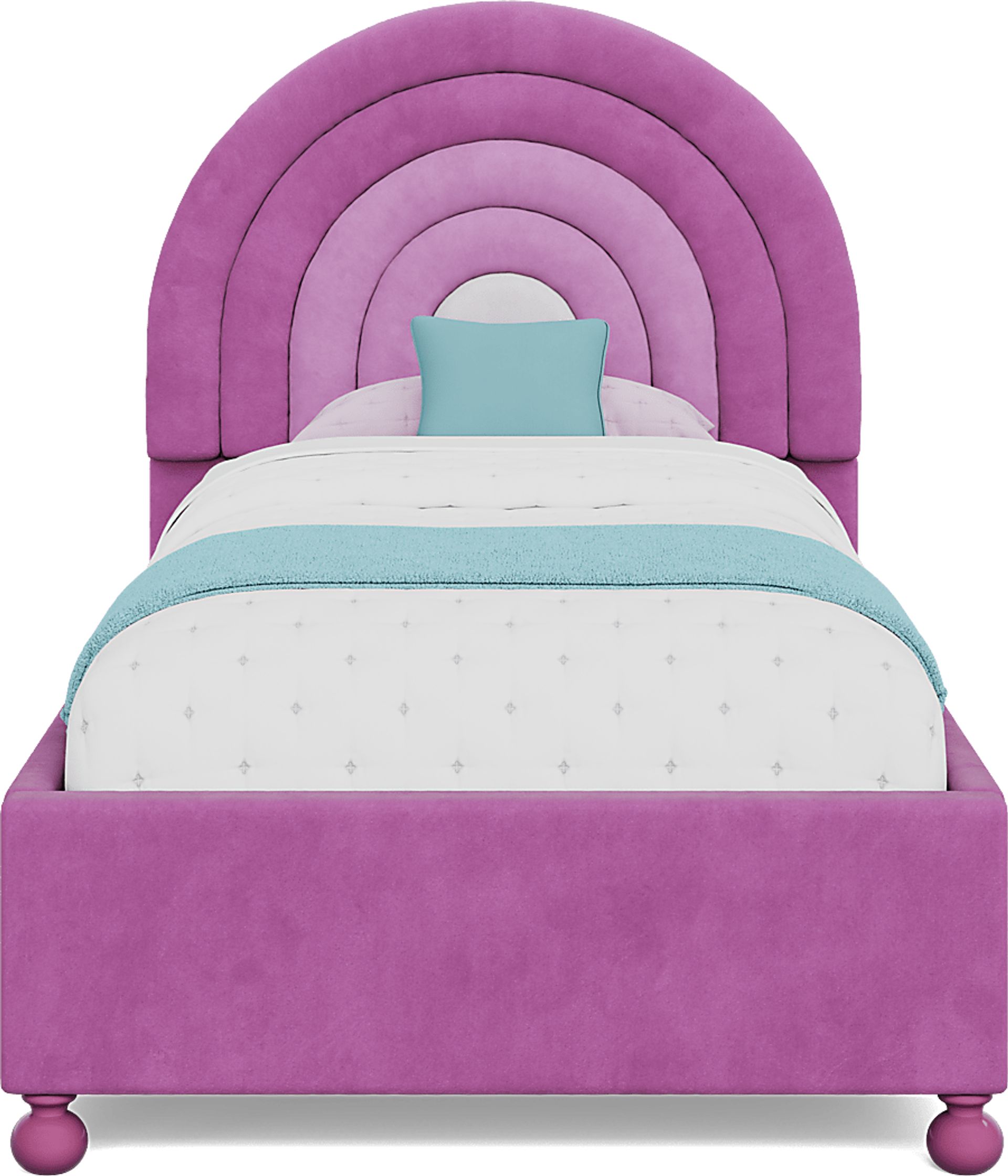 Kids Rainbow Joy Pink Twin Upholstered Bed - Image 2