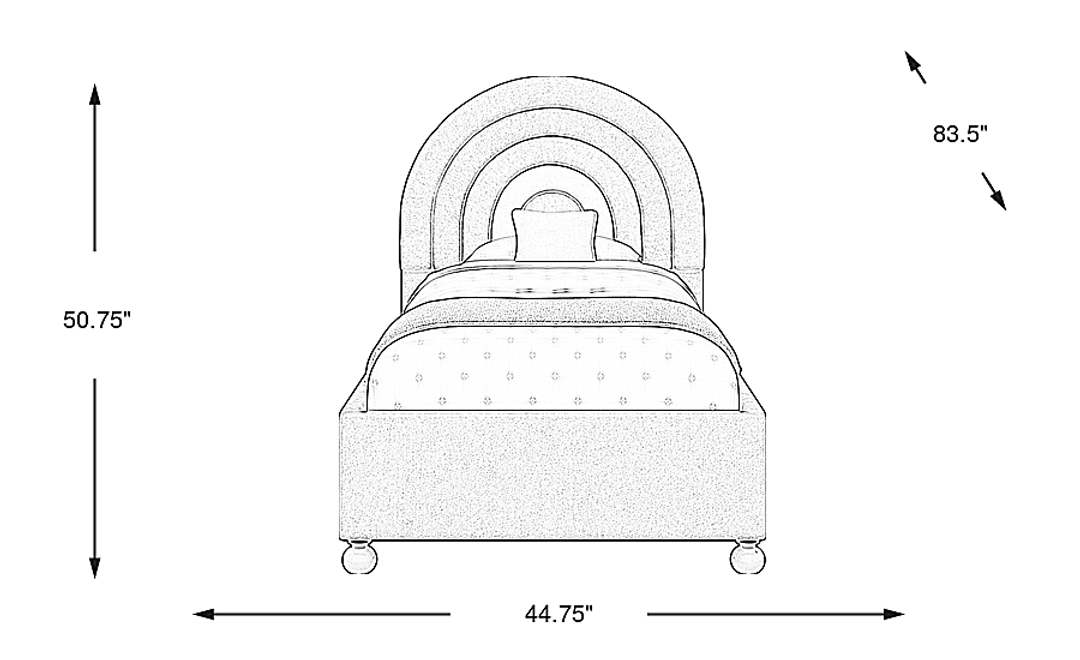 Kids Rainbow Joy Pink Twin Upholstered Bed