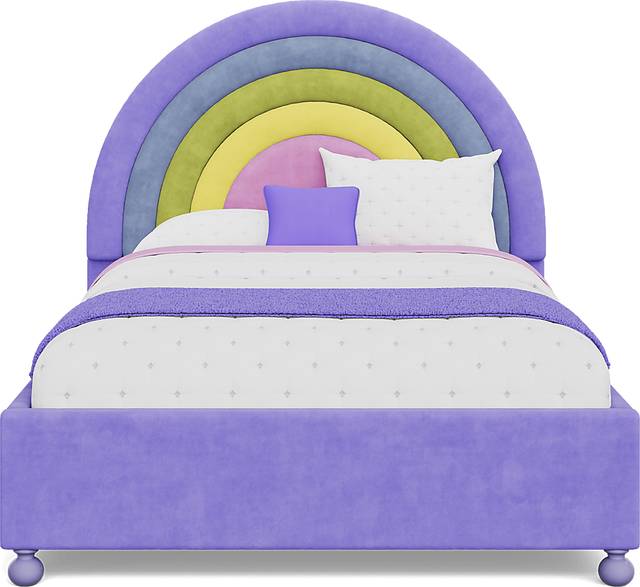 Kids Rainbow Joy Purple Full Upholstered Bed - Thumbnail - Image 2
