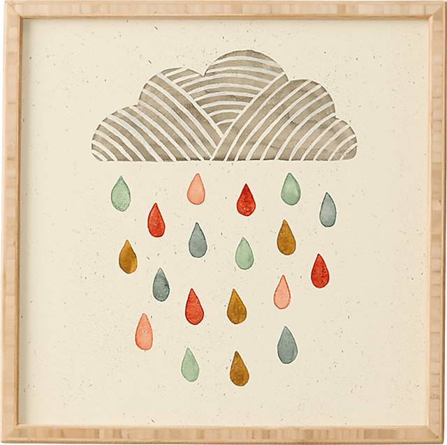 Kids Rainbow Rain Cloud Gray Wall Art - Thumbnail - Image 1
