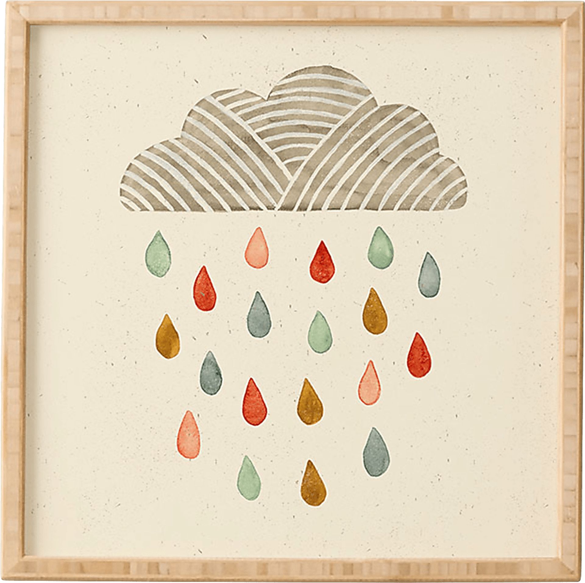 Kids Rainbow Rain Cloud Gray Wall Art - Image 1