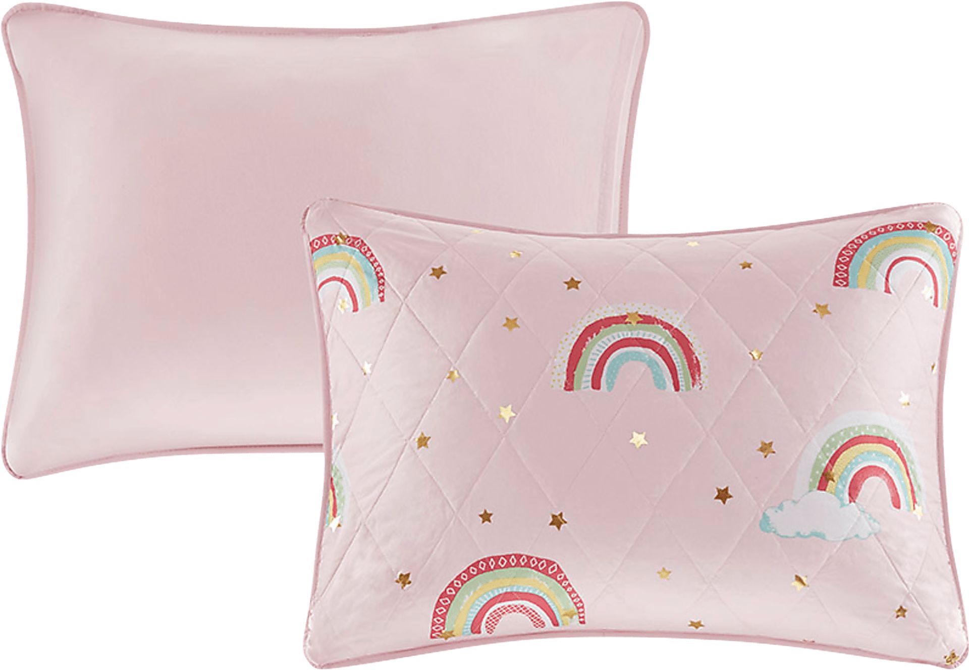 Kids Rainbow Smile Pink 3 Pc Twin Coverlet Set - Image 3