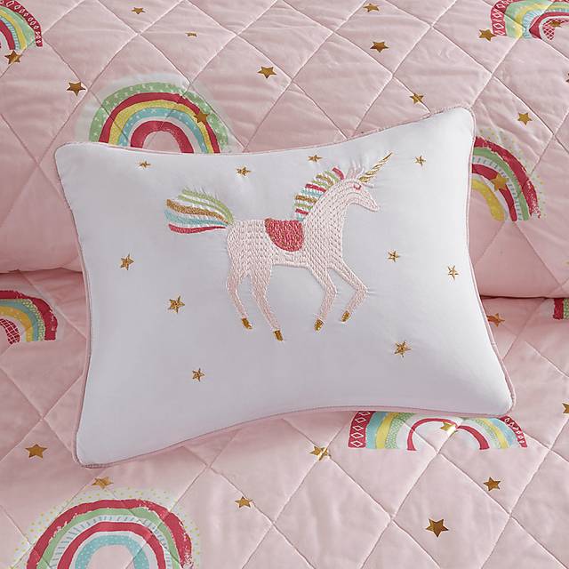 Kids Rainbow Smile Pink 3 Pc Twin Coverlet Set - Thumbnail - Image 6