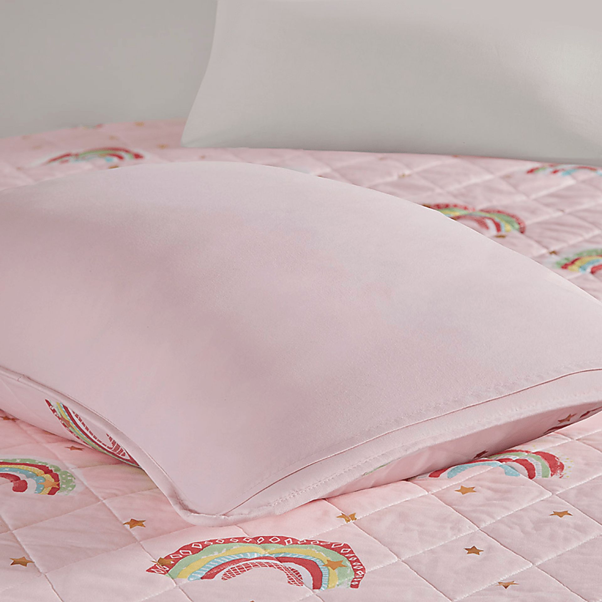 Kids Rainbow Smile Pink 3 Pc Twin Coverlet Set - Image 7