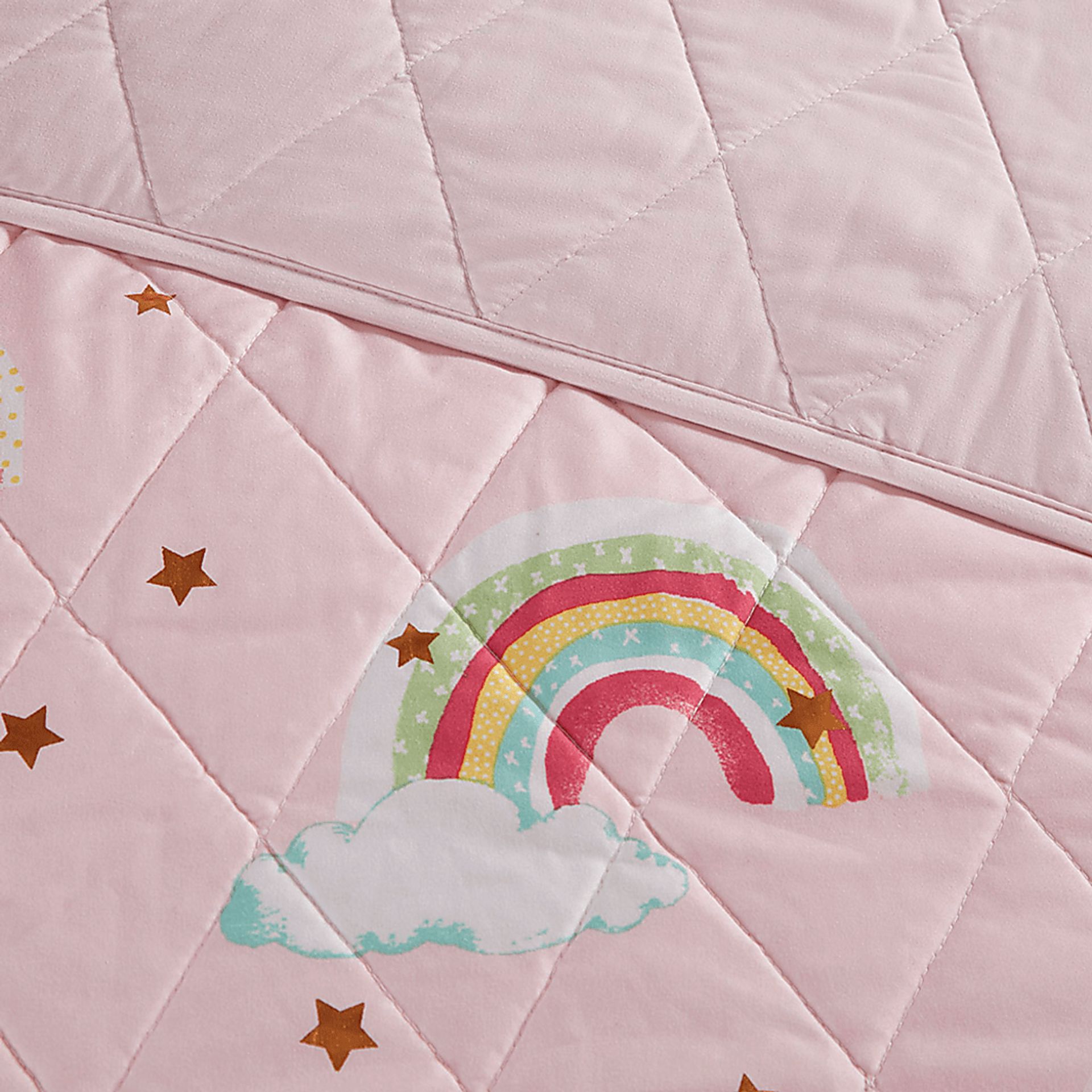 Kids Rainbow Smile Pink 3 Pc Twin Coverlet Set - Image 8