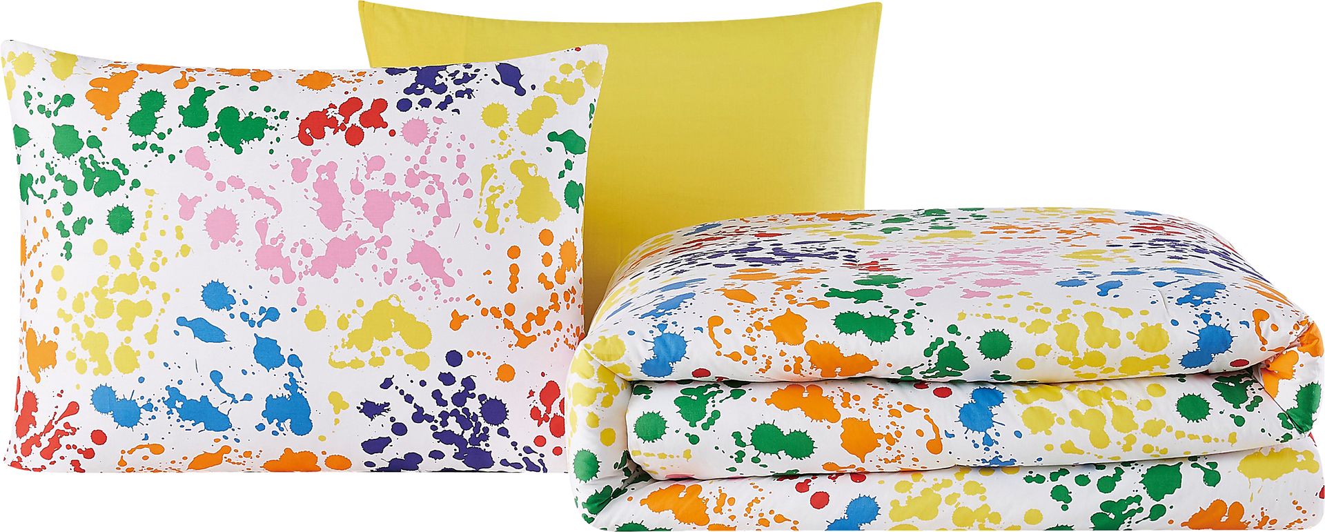 Kids Rainbow Splatter Multi 2 Pc Twin Comforter Set - Image 1