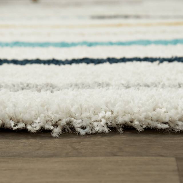 Kids Rainbow Stripe Cream 5'3 x 7' Rug - Thumbnail - Image 5