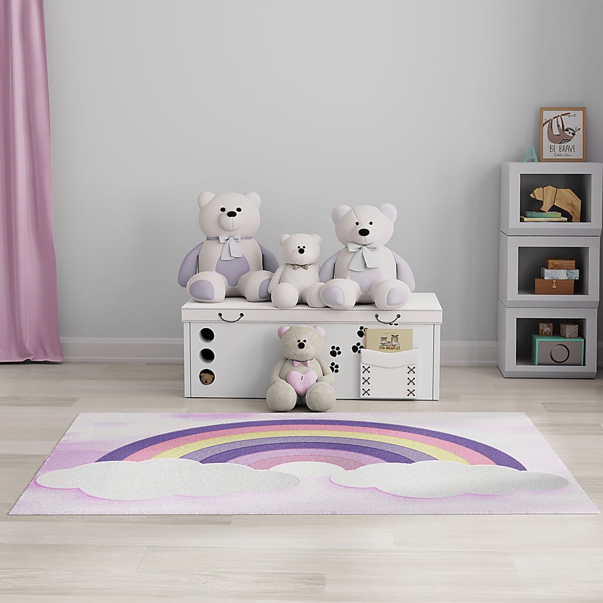 Rainbow Whimsy Pink,Purple,White,Yellow Pink,Red,White,Yellow Rugs ...