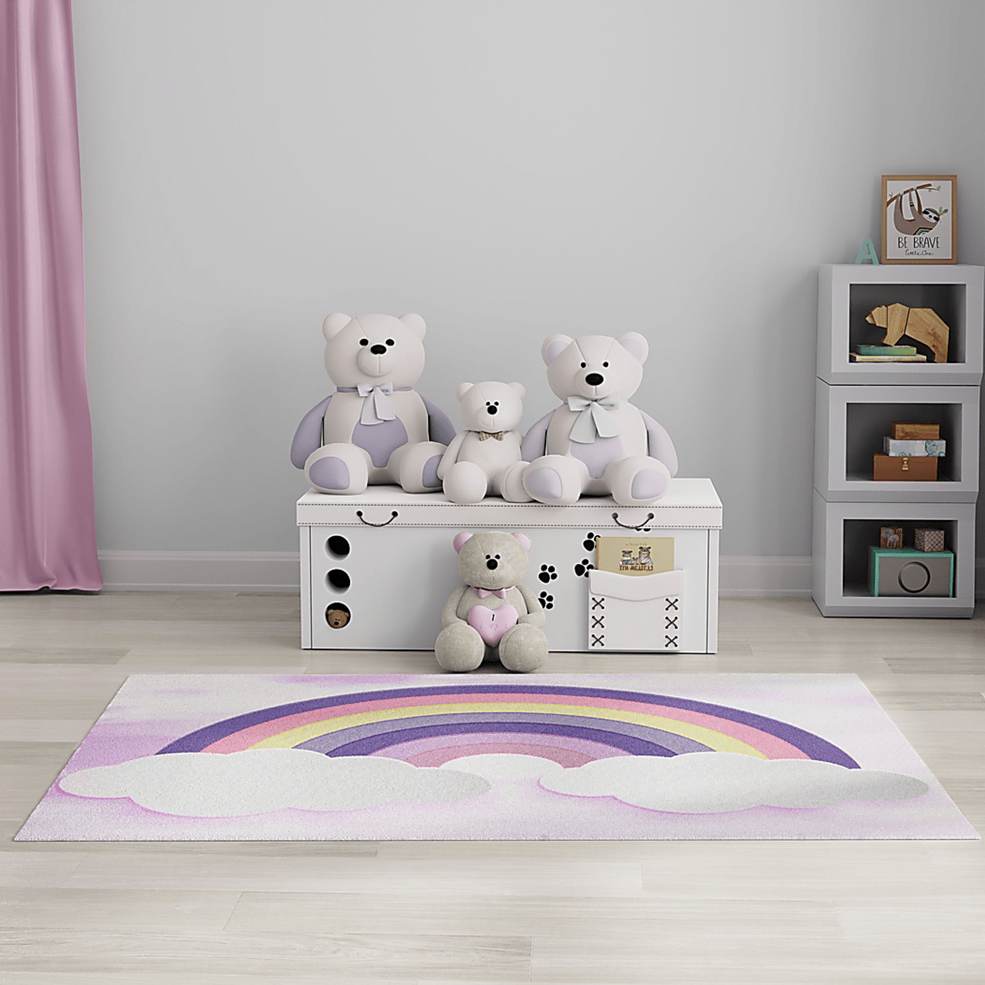 Kids Rainbow Whimsy Multi 4' x 6' Rug - Image 2