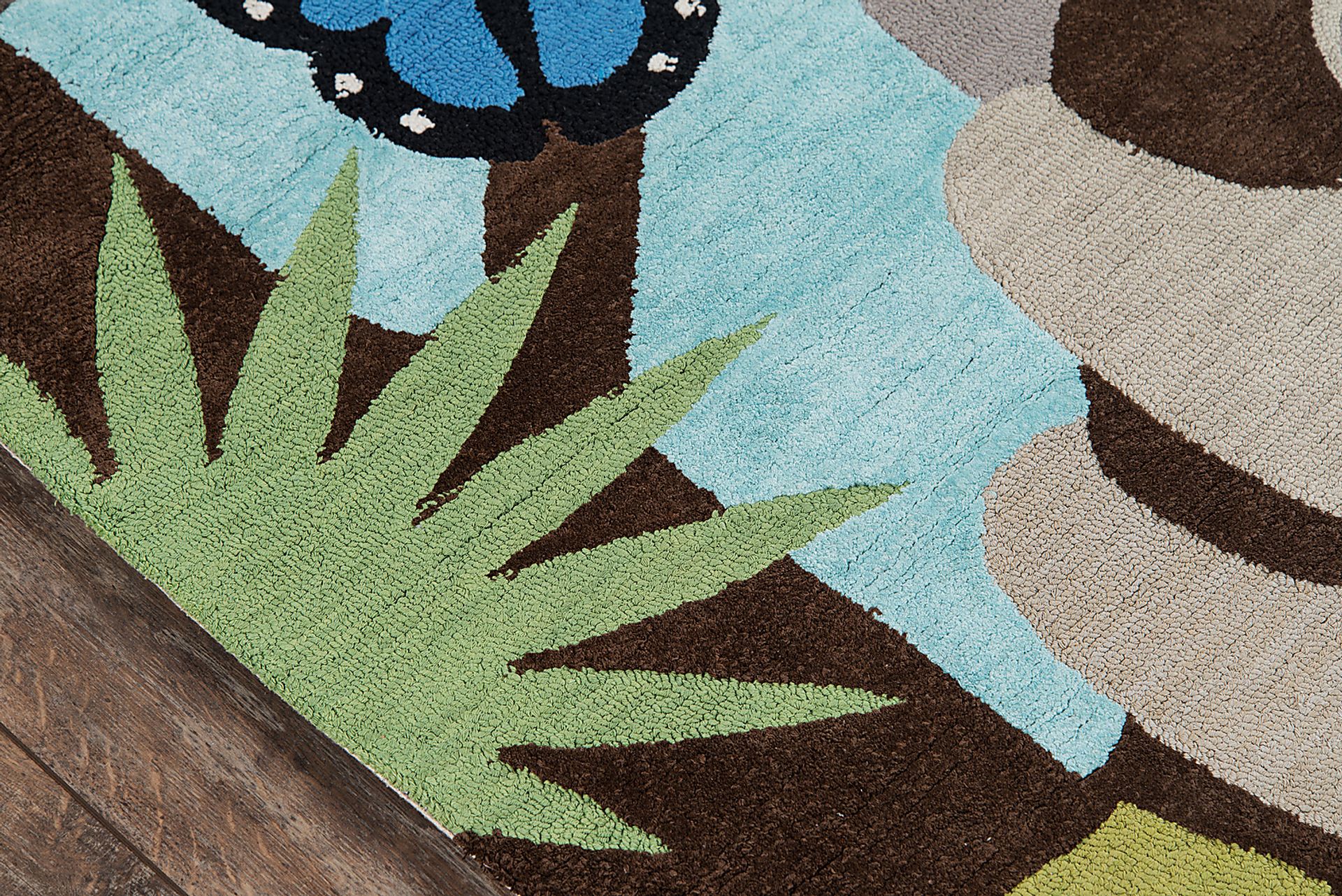 Kids Rainforest Friends Teal 3' x 5' Rug - Image 3