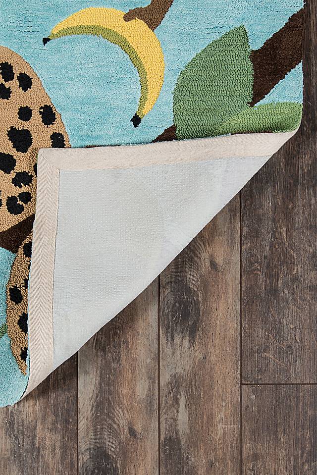 Kids Rainforest Friends Teal 3' x 5' Rug - Thumbnail - Image 5