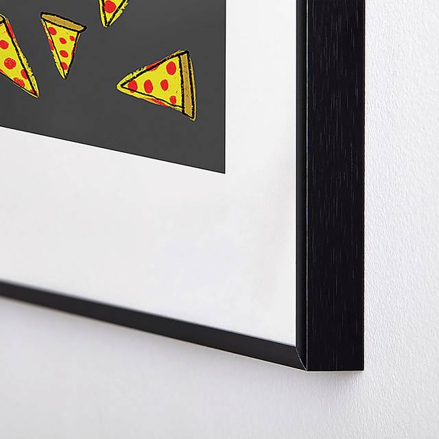 Kids Raining Pizza Black Metal Framed Print - Thumbnail - Image 4