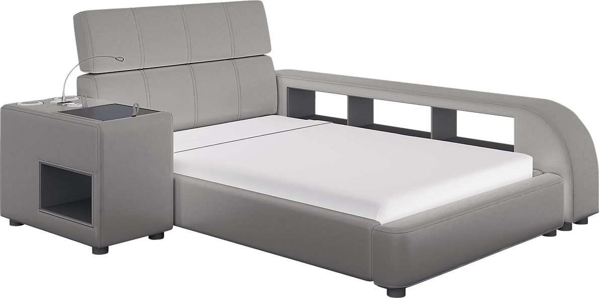 Kids reGen&trade; Recharged Gray 5 Pc Twin Bed with Nightstand and Bookcase