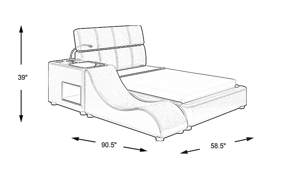 Kids reGen&trade; Recharged Gray 5 Pc Twin Bed with Nightstand and Lounger