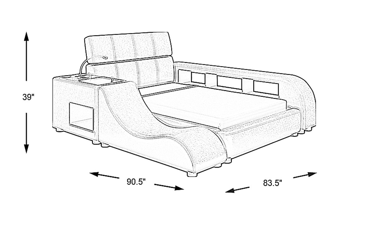 Kids reGen&trade; Recharged Gray 6 Pc Full Bed with Nightstand, Bookcase and Lounger