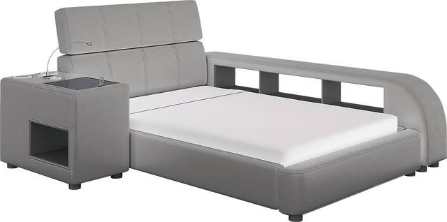 Kids ReGen™ Recharged Gray Full Bed with Nightstand and Bookcase - Thumbnail - Image 1