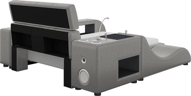 Kids ReGen™ Recharged Gray Twin Bed with Nightstand, Bookcase and Lounger - Thumbnail - Image 2