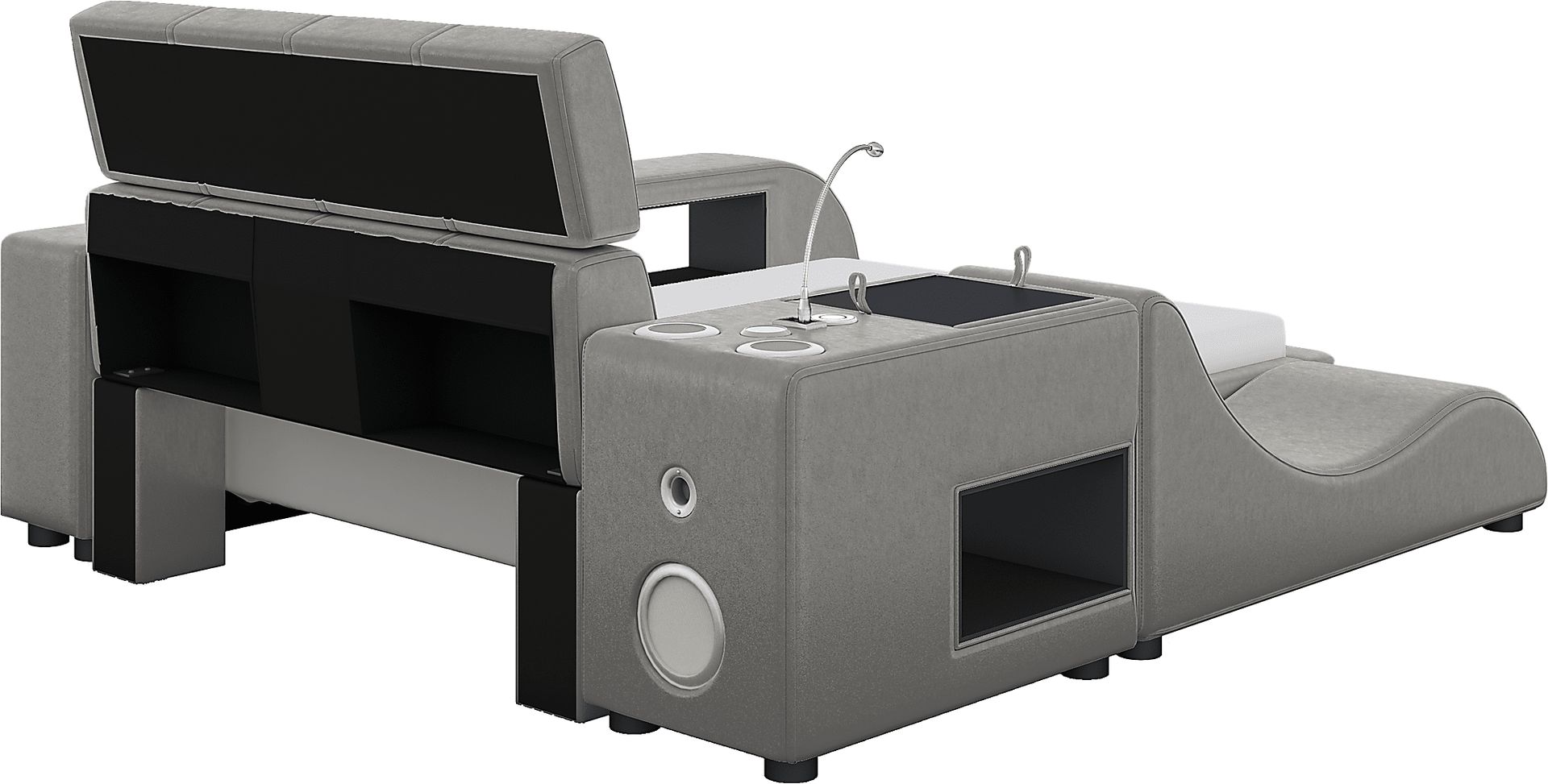 Kids reGen™ Recharged Gray 6 Pc Twin Bed with Nightstand, Bookcase and Lounger - Image 3