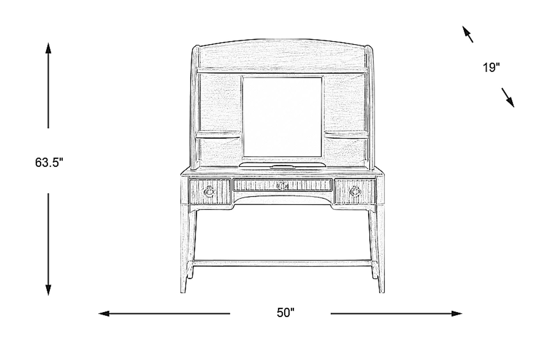 Dimension Image. Please refer to the Dimension Tab on this page for dimension details.