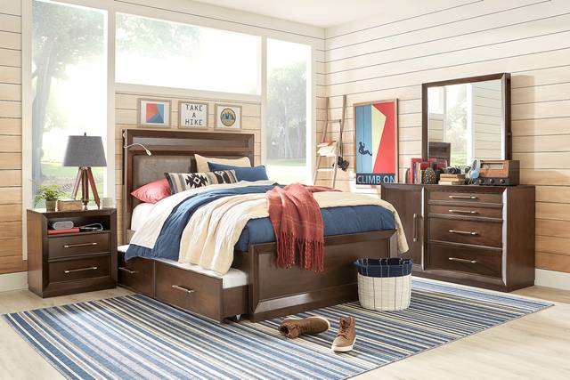 Kids reGen™ Zaine Brown Cherry 3 Pc Full Upholstered Bed - Thumbnail - Image 2