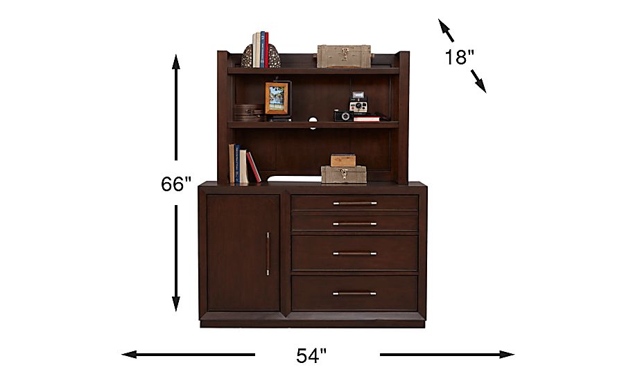 Zaine Brown Cherry Dark Wood Dresser & Hutch Set | Rooms to Go