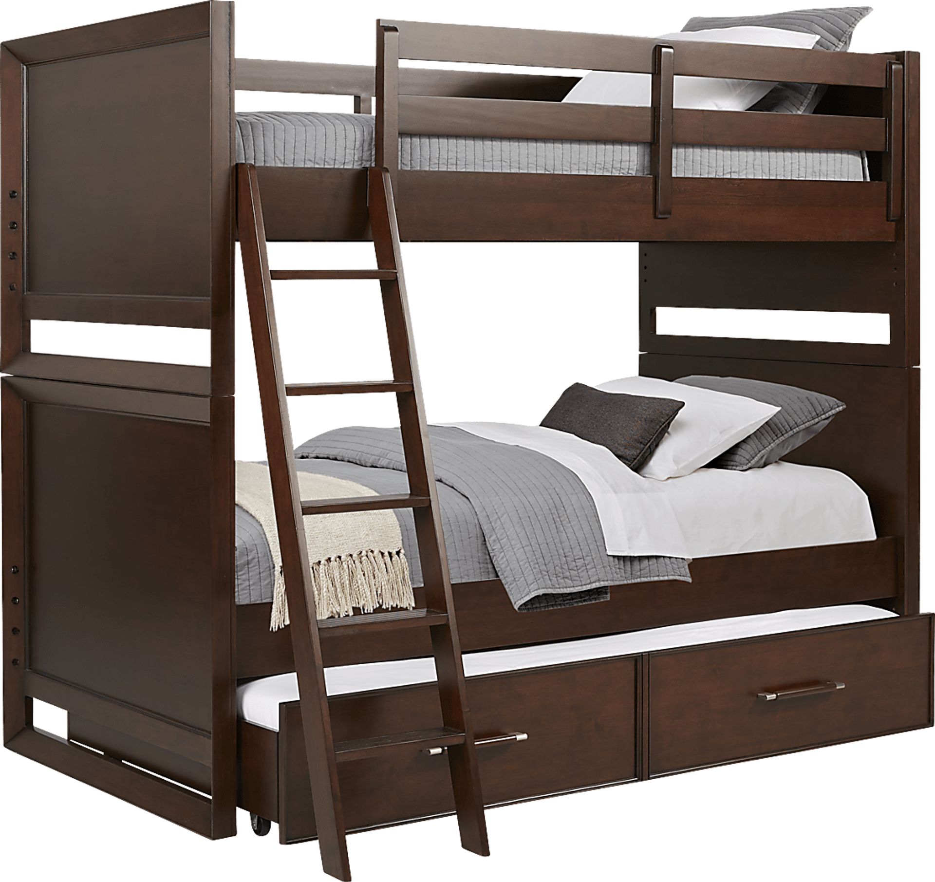 Kids reGen™ Zaine Brown Cherry Twin/Twin Bunk with Twin Storage Trundle - Image 1