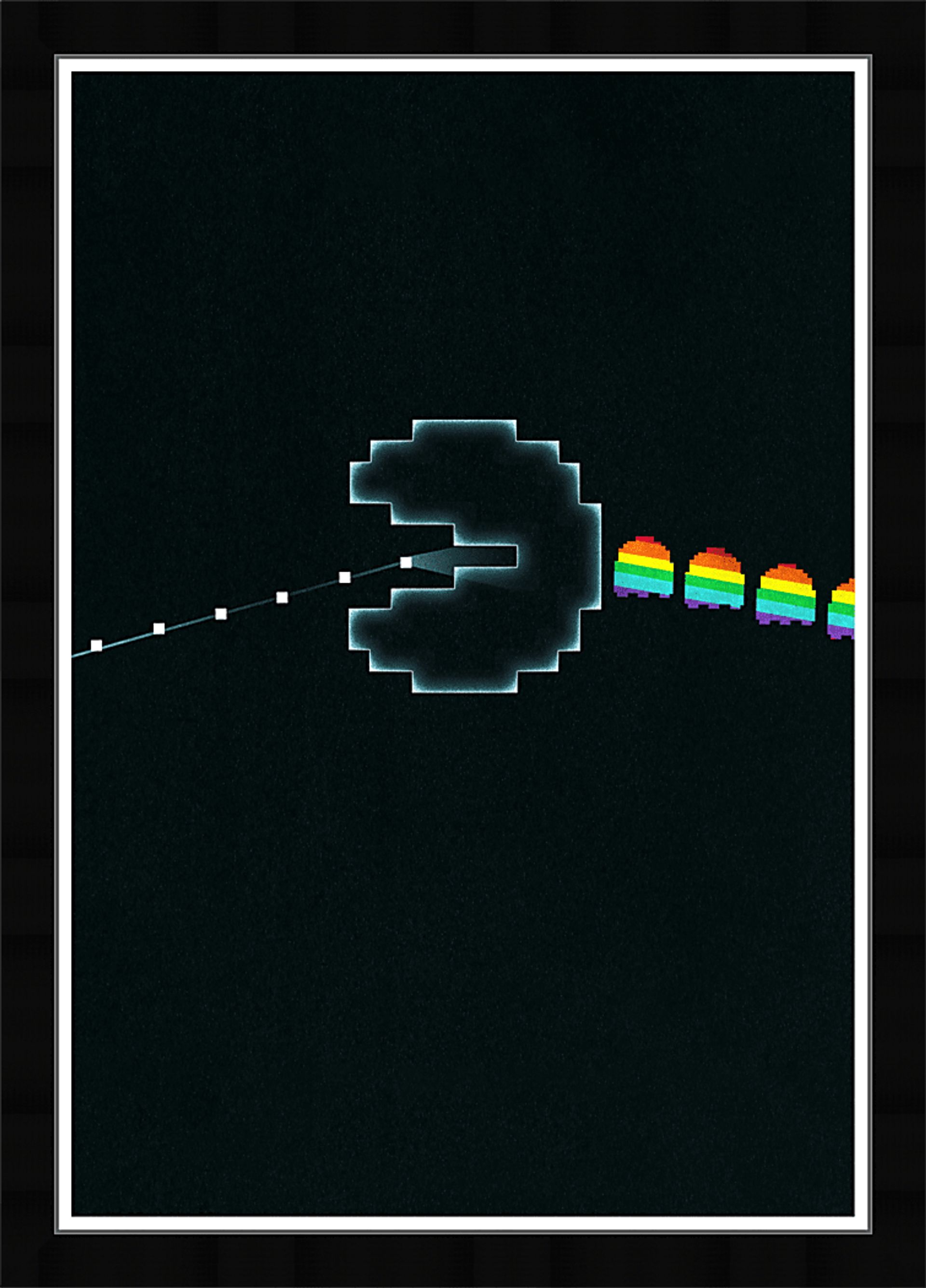 Kids Retro Arcade Game Black Small Wall Art - Image 1