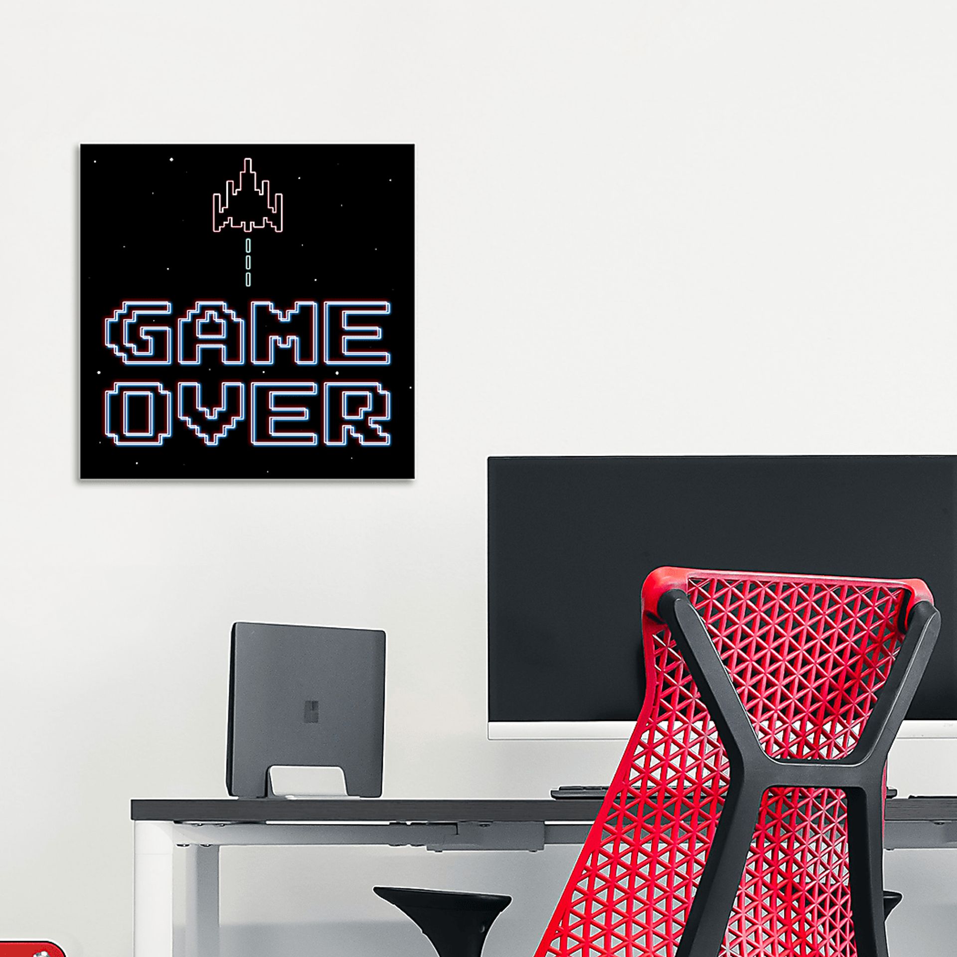 Kids Retro Game Over Black Small Wall Art - Image 3