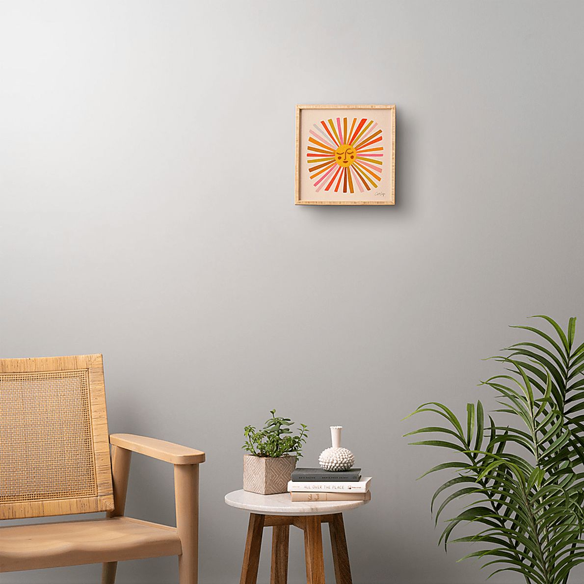 Kids Retro Sunshine Tan Framed Wall Art