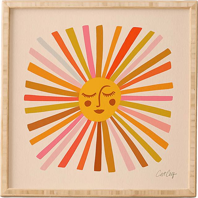 Kids Retro Sunshine Tan Framed Wall Art - Thumbnail - Image 1