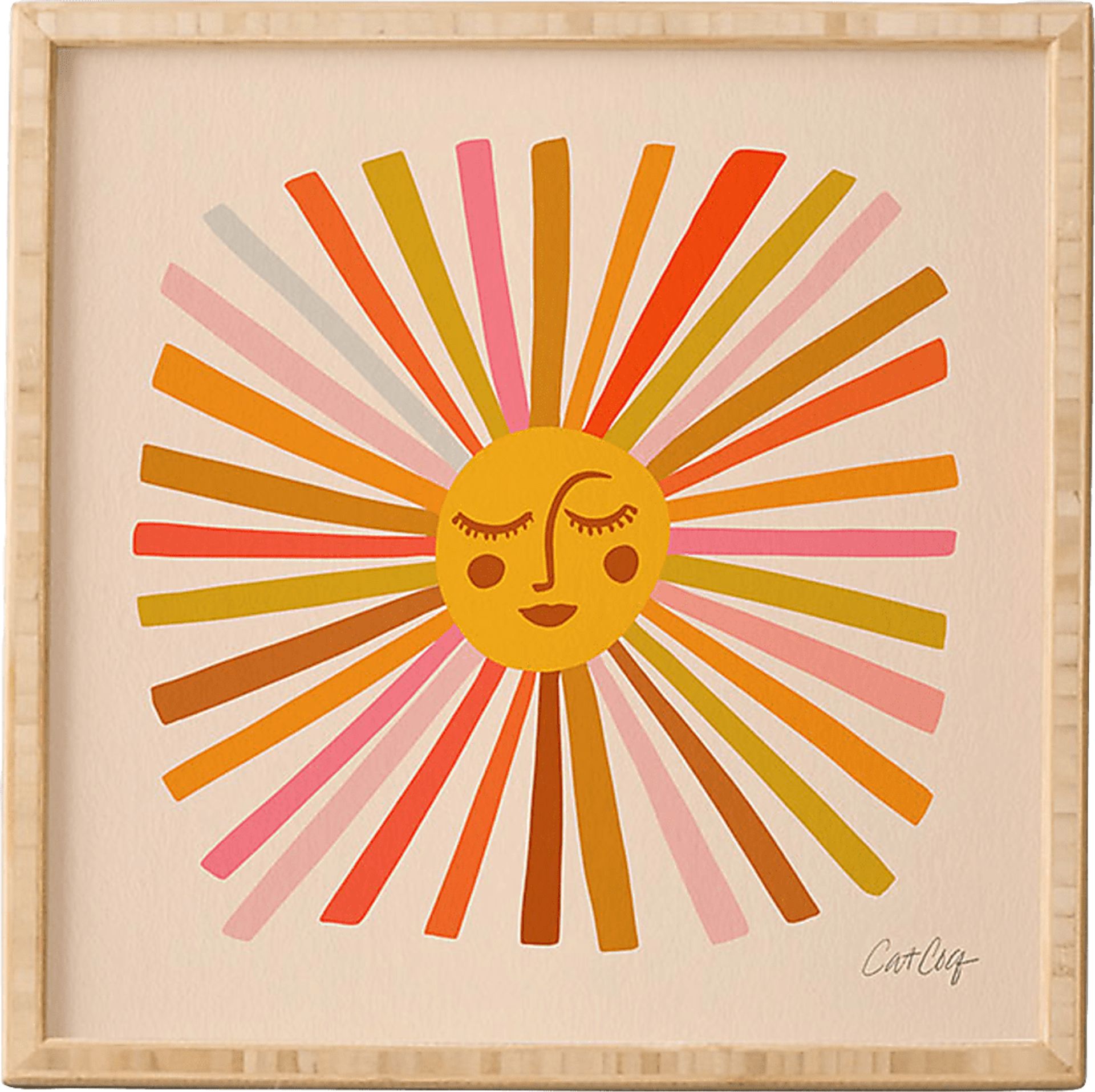 Kids Retro Sunshine Tan Framed Wall Art - Image 1