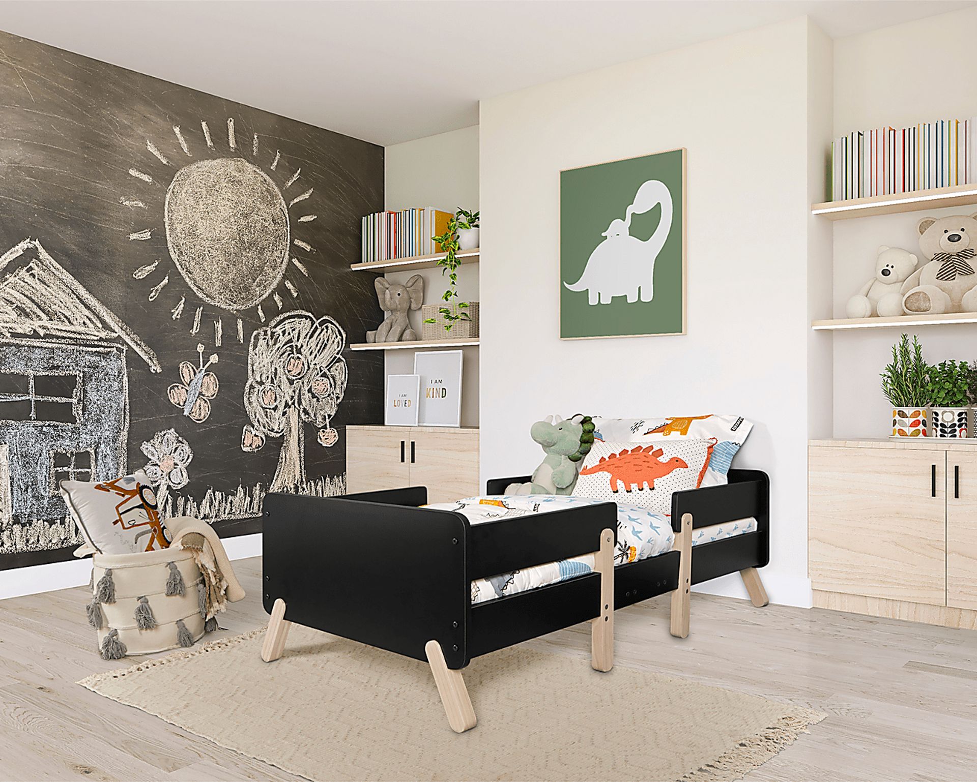 Kids Rhysa Black Toddler Bed - Image 2