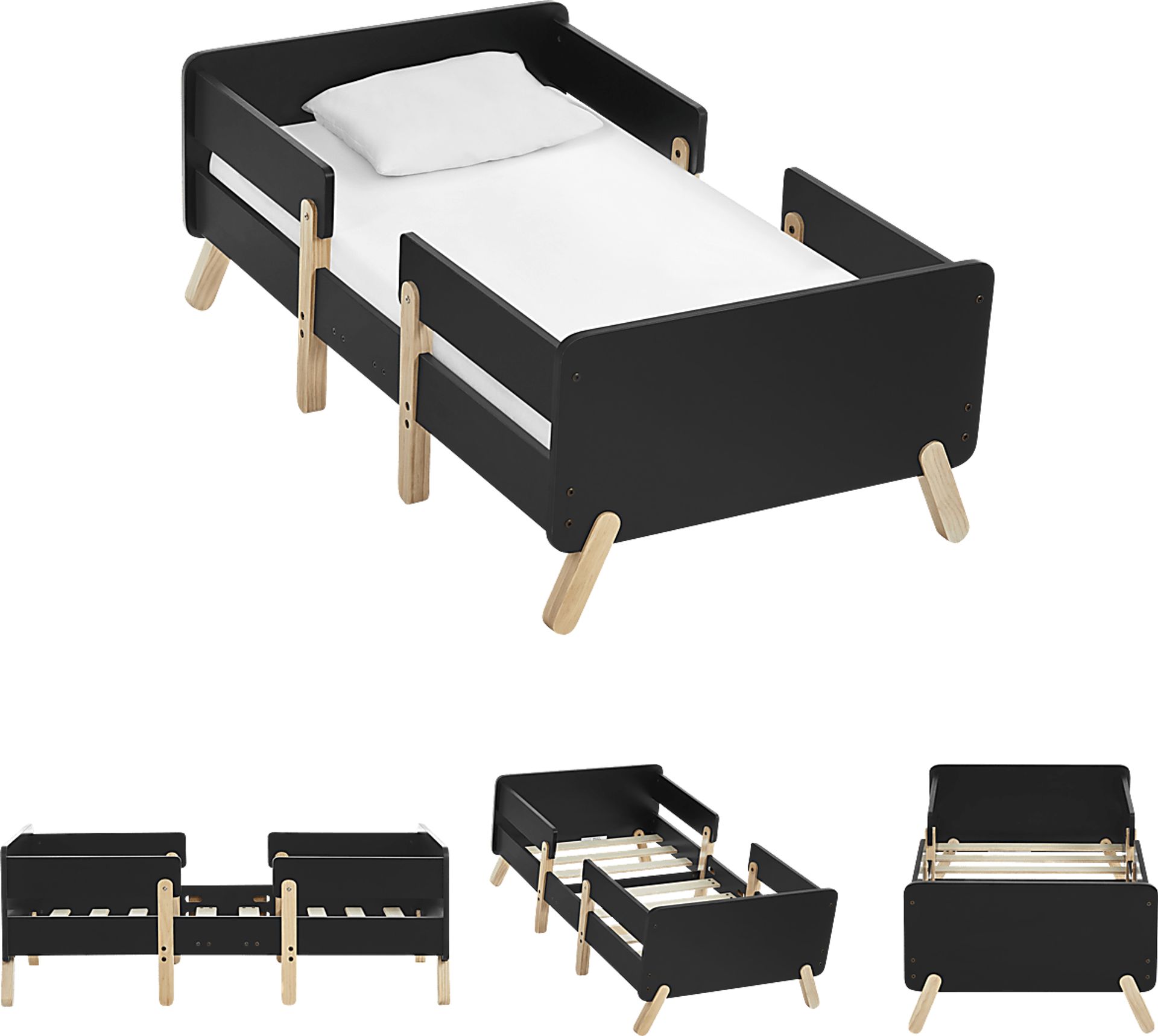 Kids Rhysa Black Toddler Bed - Image 5